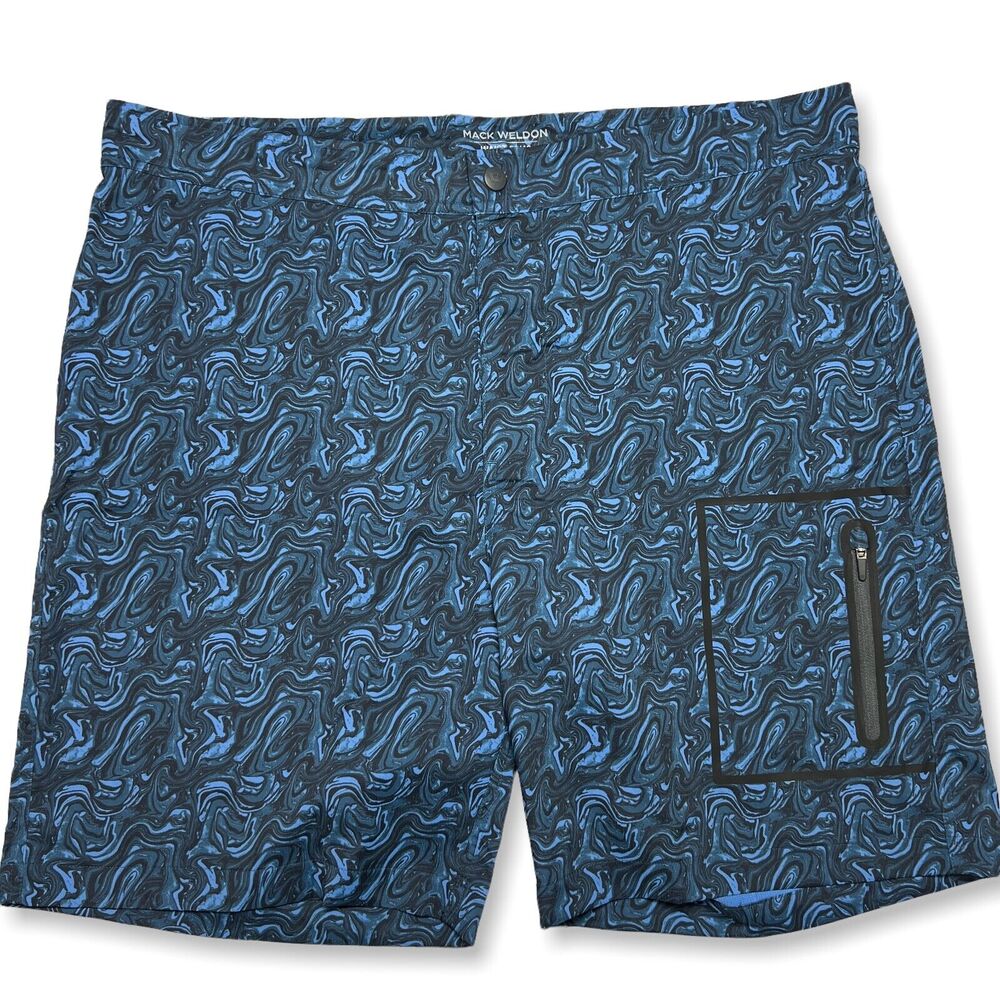 Mack Weldon 8" Boardshorts SIZE XL Whirlpool Blue Swim Trunk New